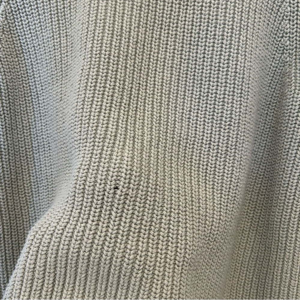 LOFT Cable Knit Knit Sweater Vest L 100% Cotton Sage Light Academia Minimalist - Picture 8 of 8